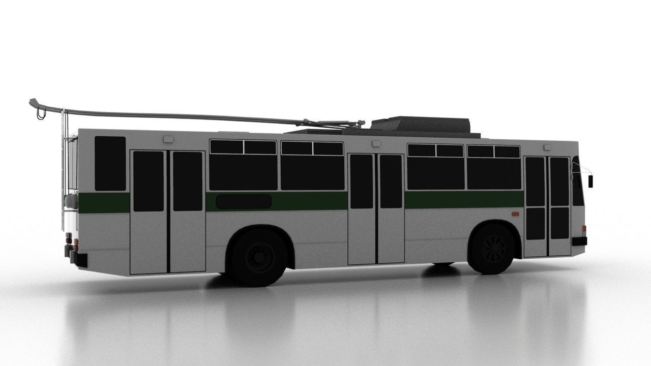 Trolleybus Kiyv-11U Low Low-poly 3D model_6