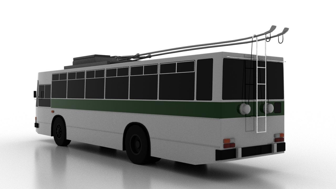 Trolleybus Kiyv-11U Low Low-poly 3D model_4