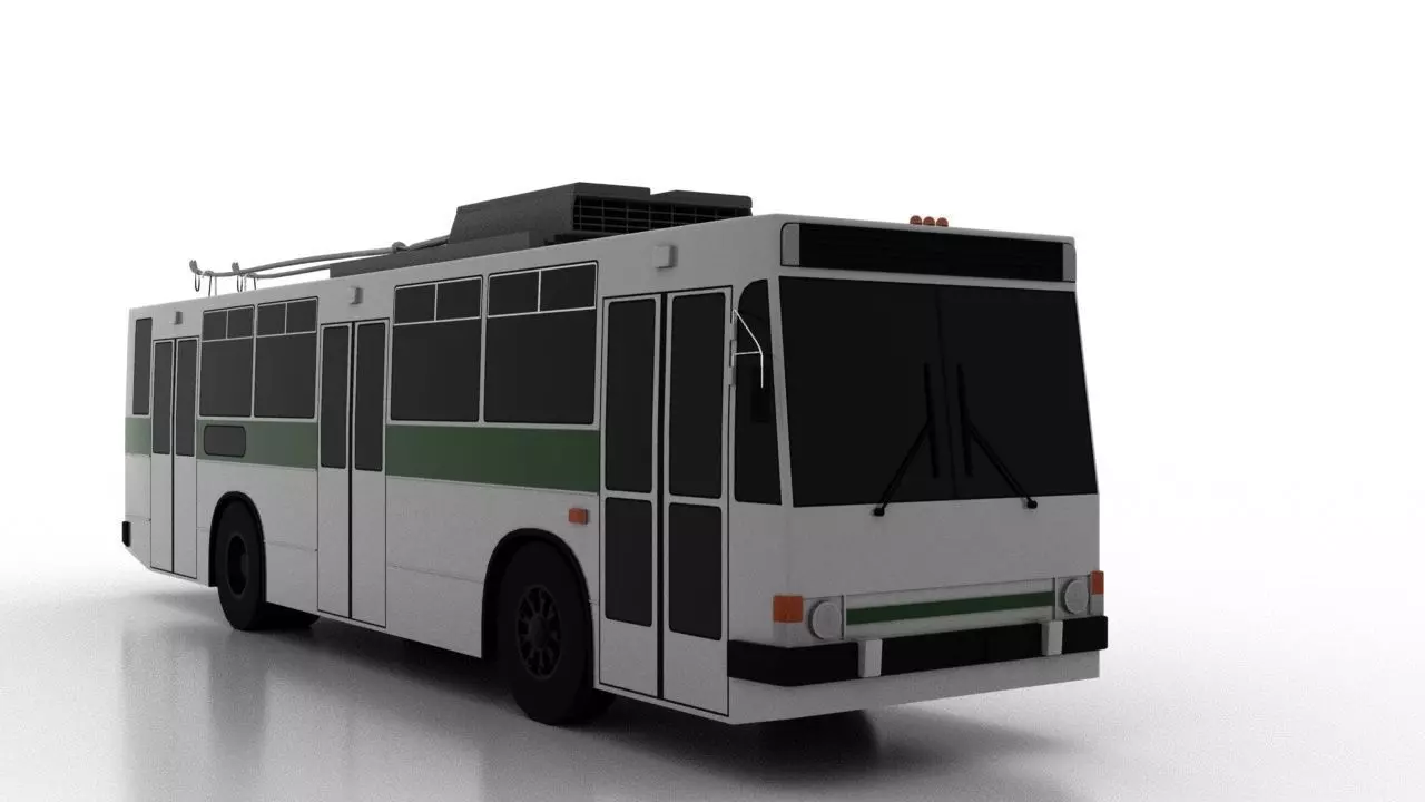 Trolleybus Kiyv-11U Low Low-poly 3D model_0