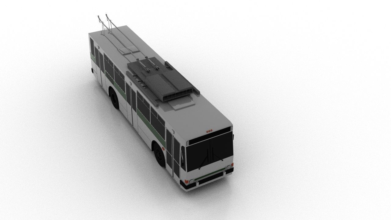 Trolleybus Kiyv-11U Low Low-poly 3D model_8