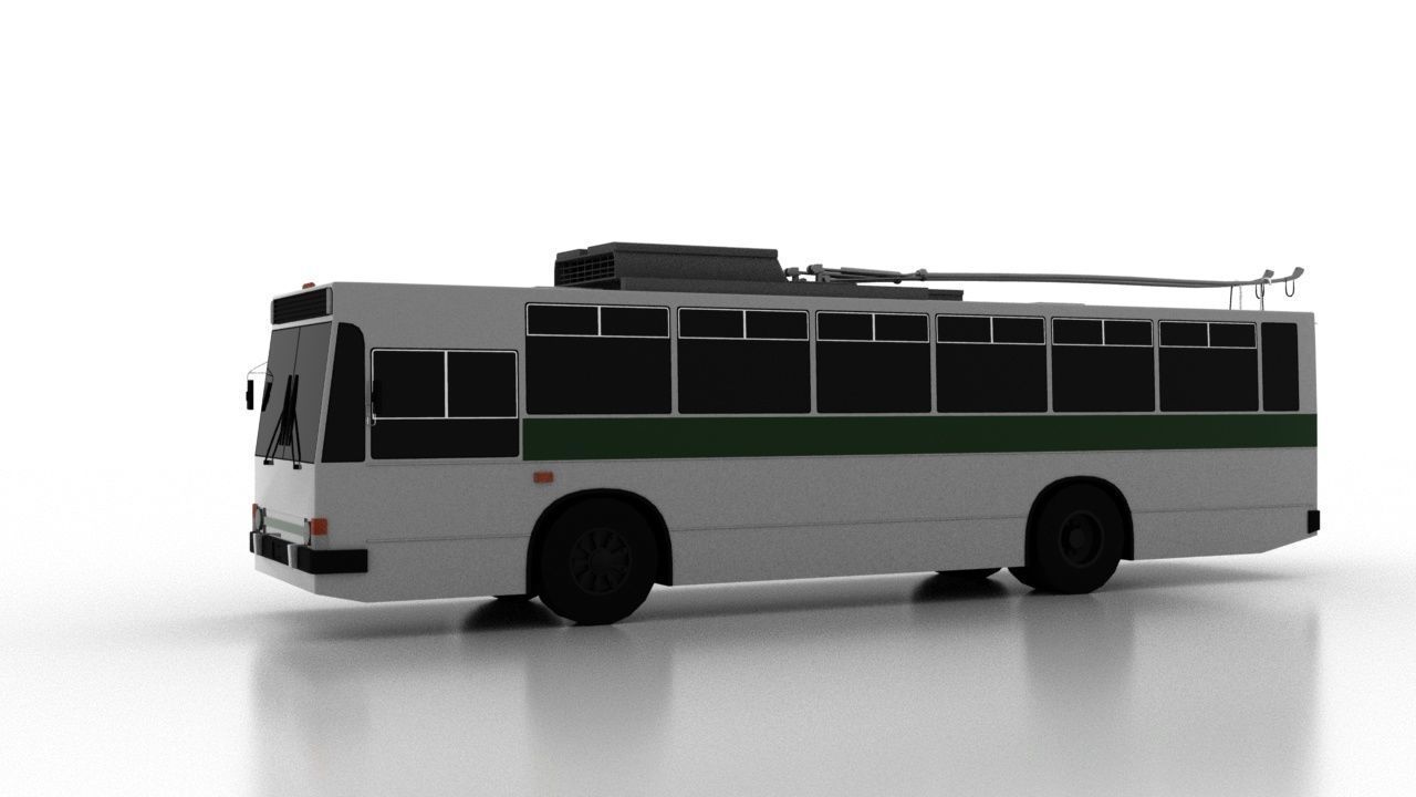 Trolleybus Kiyv-11U Low Low-poly 3D model_2