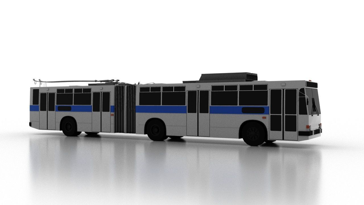 Trolleybus Kiyv-11 Low Low-poly 3D model_7