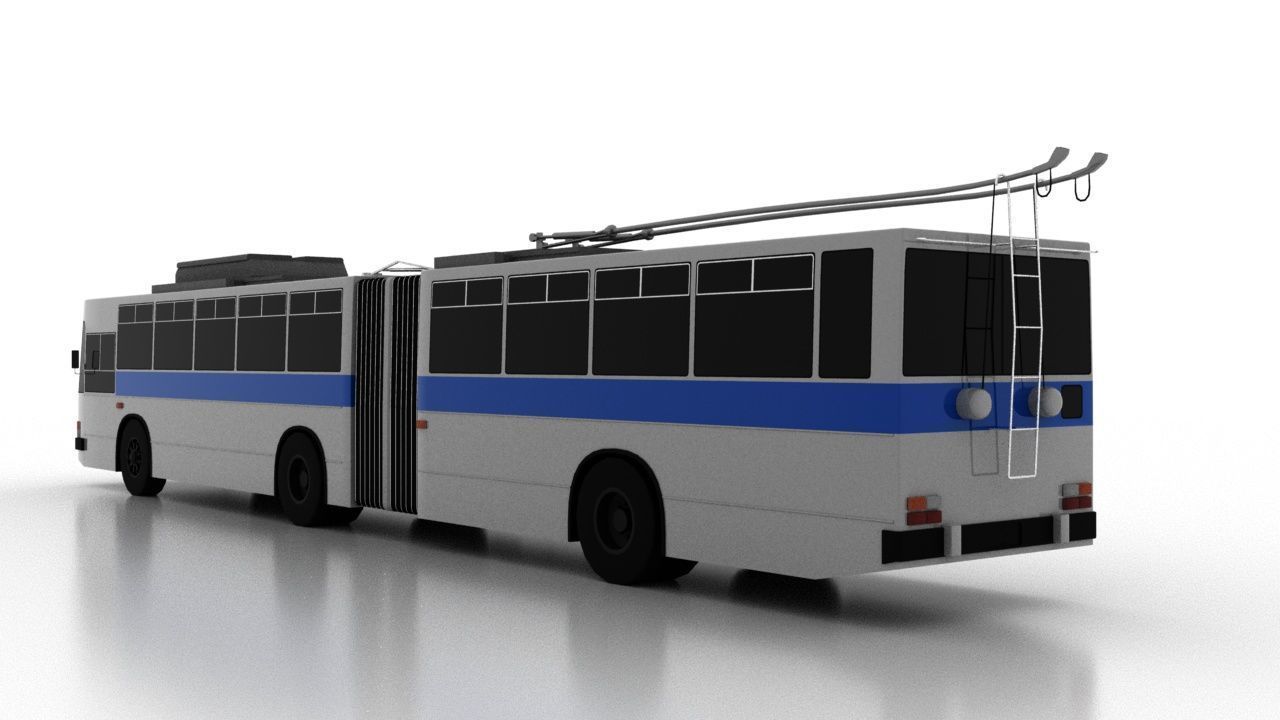 Trolleybus Kiyv-11 Low Low-poly 3D model_4