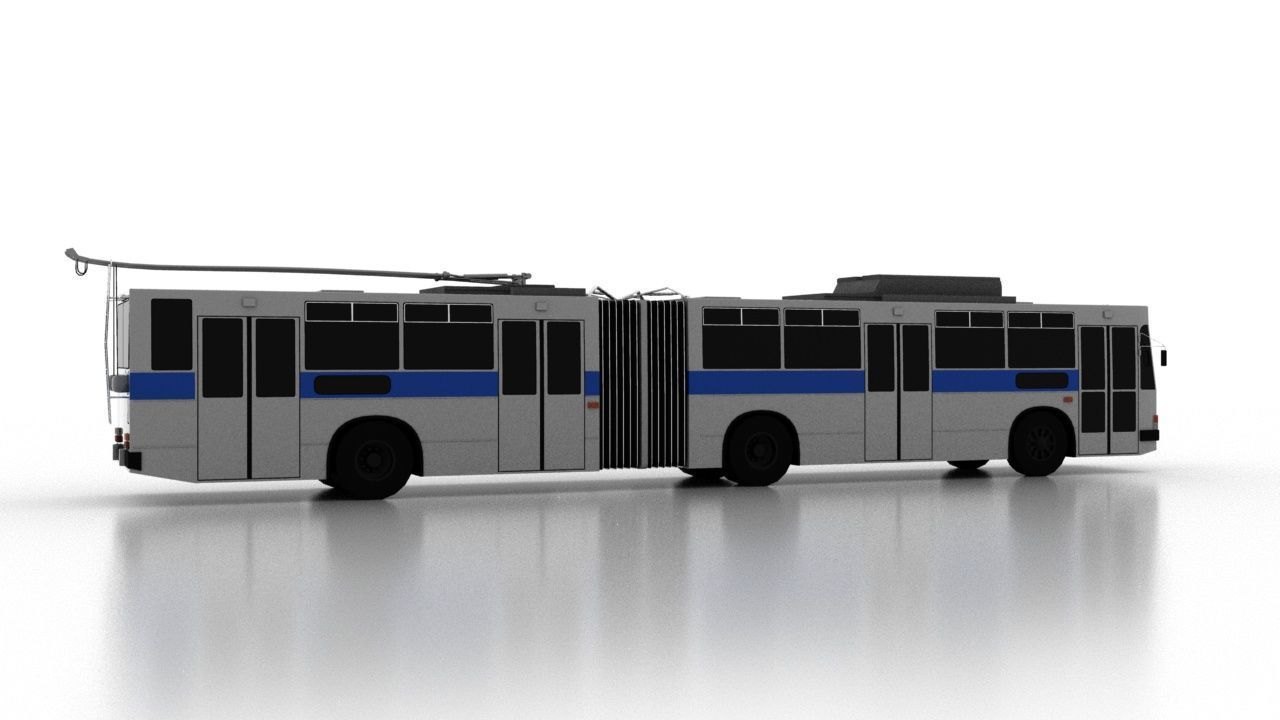 Trolleybus Kiyv-11 Low Low-poly 3D model_6