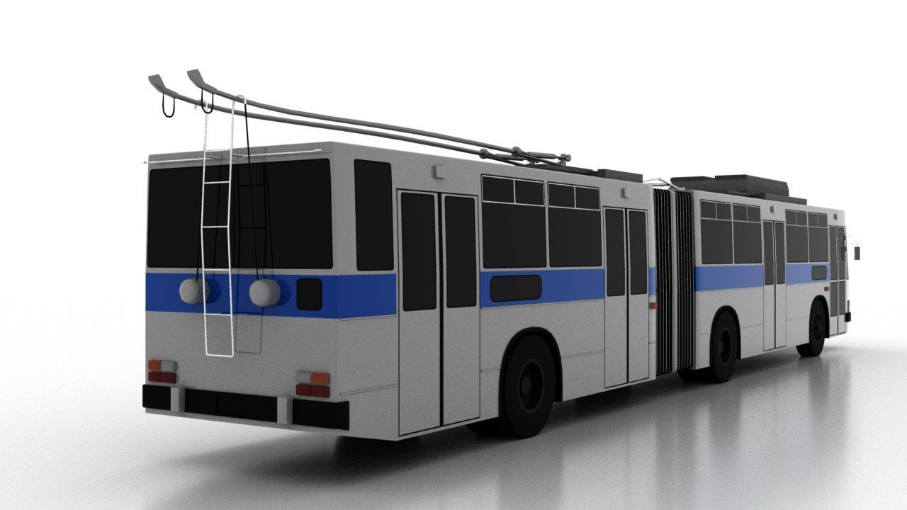 Trolleybus Kiyv-11 Low Low-poly 3D model_5
