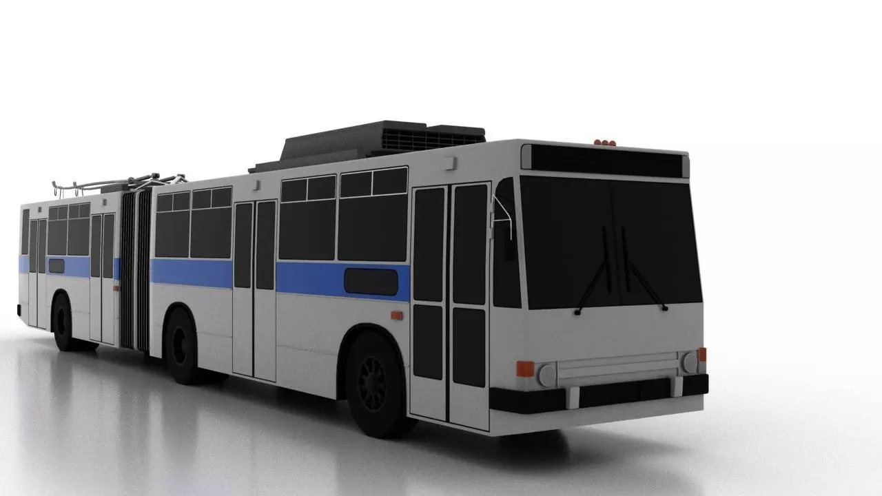 Trolleybus Kiyv-11 Low Low-poly 3D model_0
