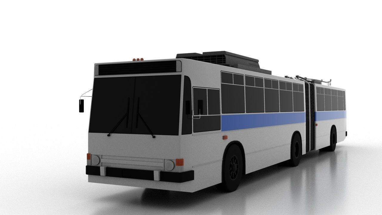 Trolleybus Kiyv-11 Low Low-poly 3D model_1