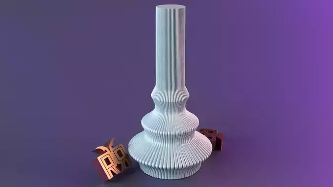 Ribbed Curvy Candle Mould 3D print model