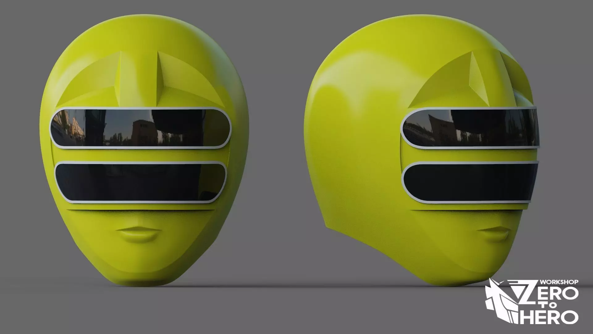 Power Ranger Zeo Yellow Helmet 3D print model_0