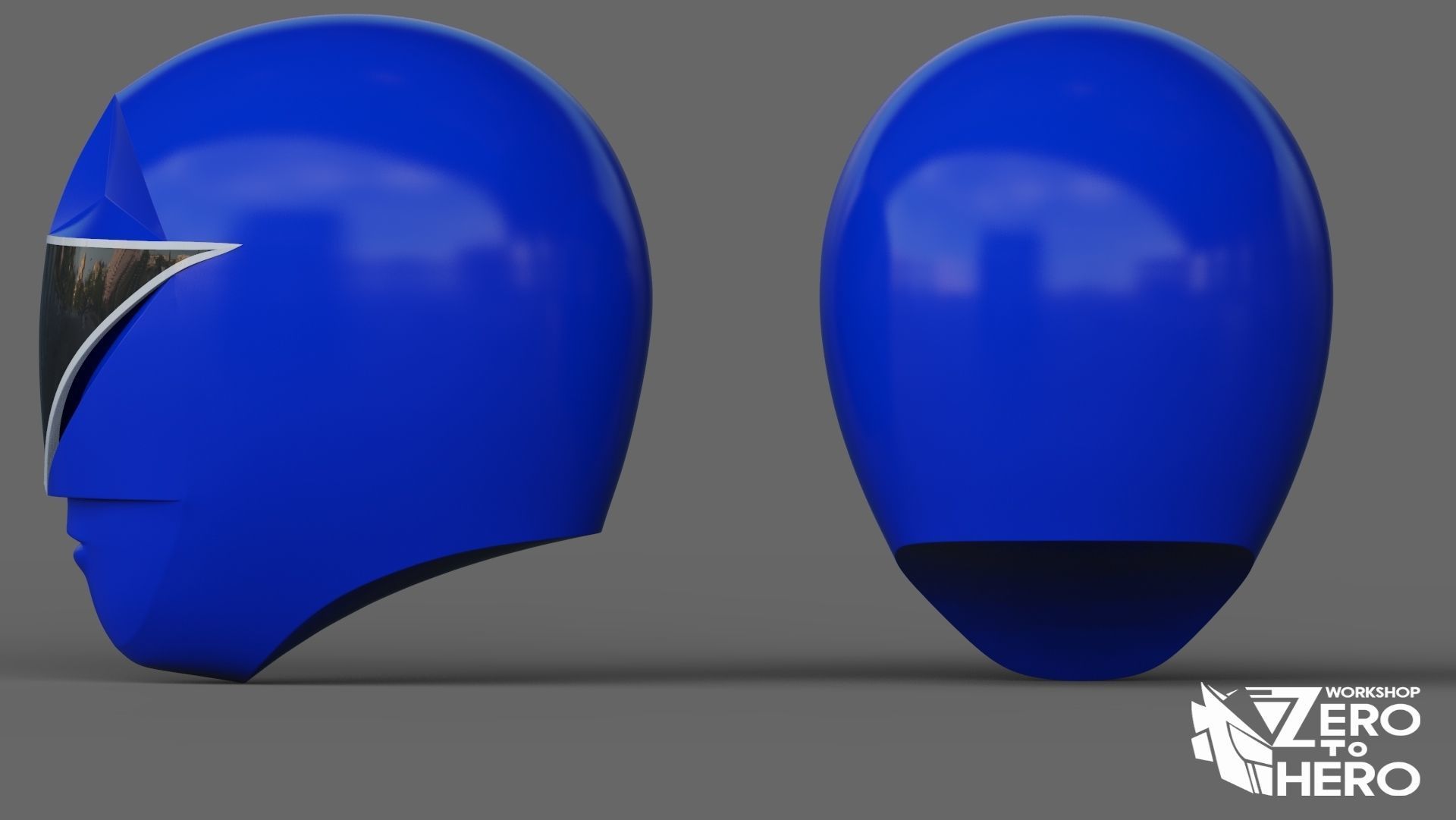 Power Ranger Zeo Blue Helmet 3D print model_1