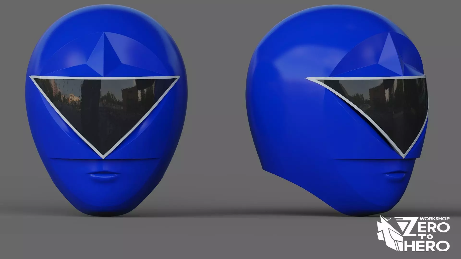 Power Ranger Zeo Blue Helmet 3D print model_0
