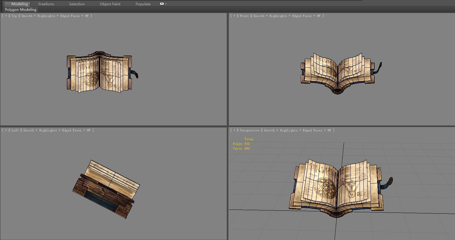 The Book of Magic Low-poly 3D model_5