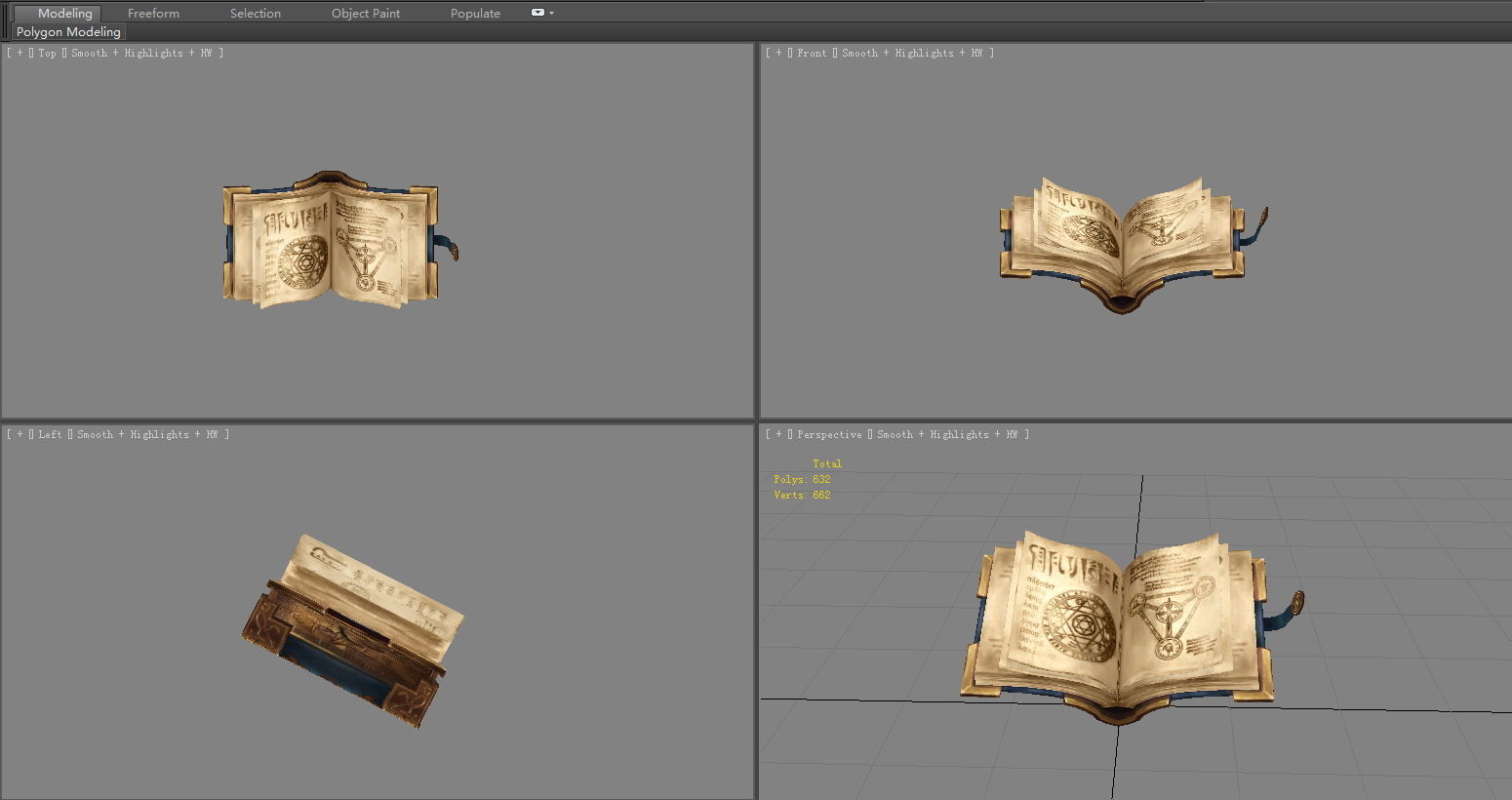 The Book of Magic Low-poly 3D model_4