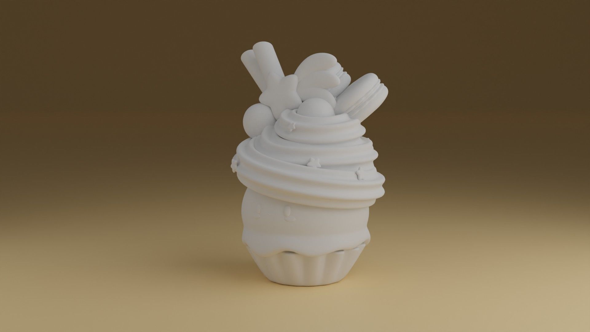 cup cake 3D print model_6