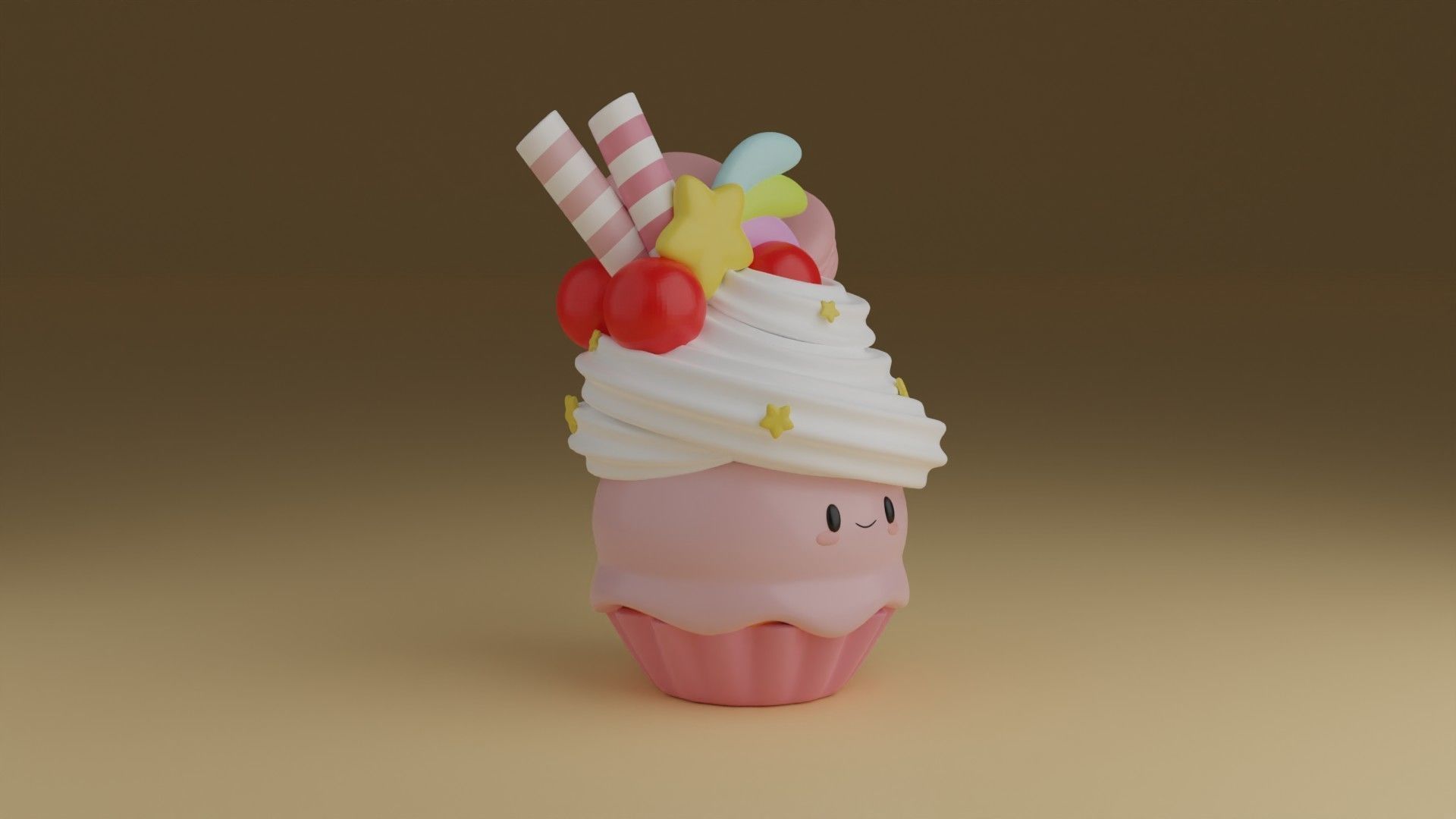cup cake 3D print model_8