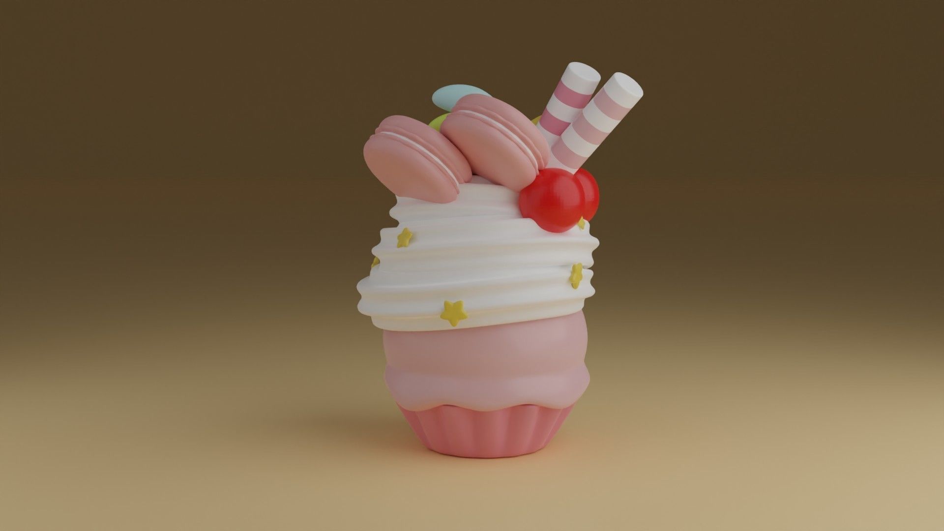 cup cake 3D print model_11