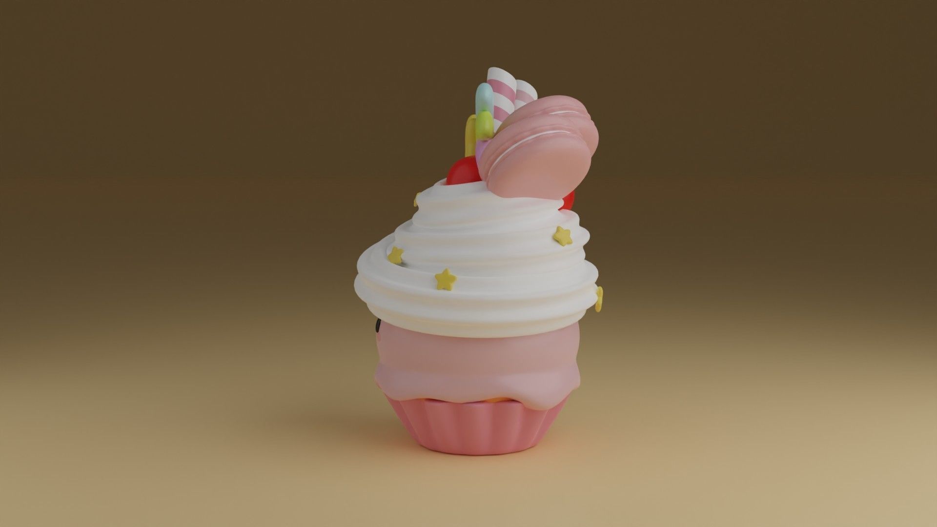 cup cake 3D print model_13