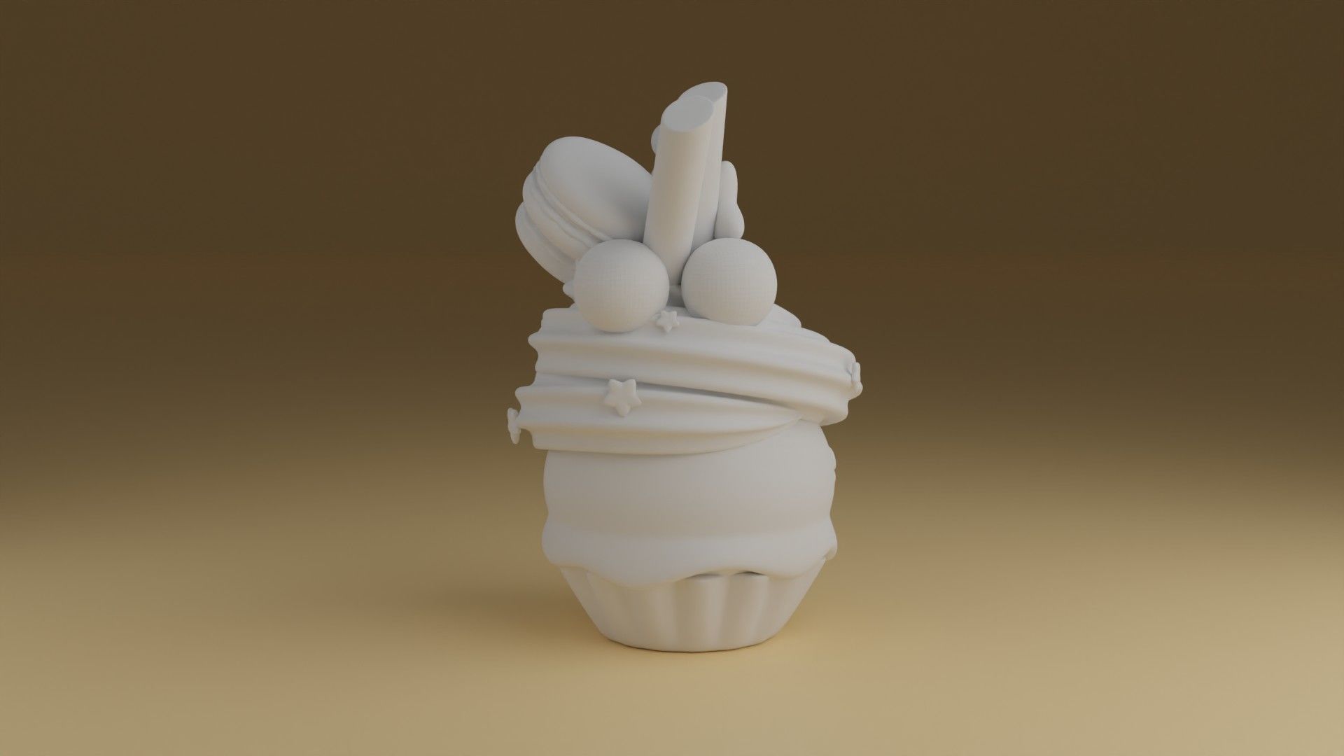 cup cake 3D print model_3