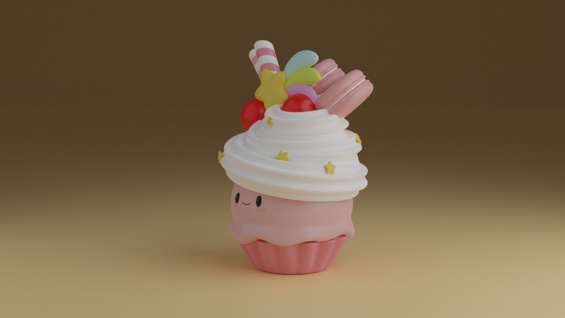 cup cake 3D print model_14