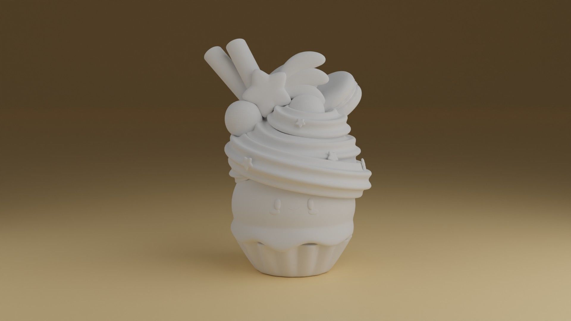 cup cake 3D print model_1