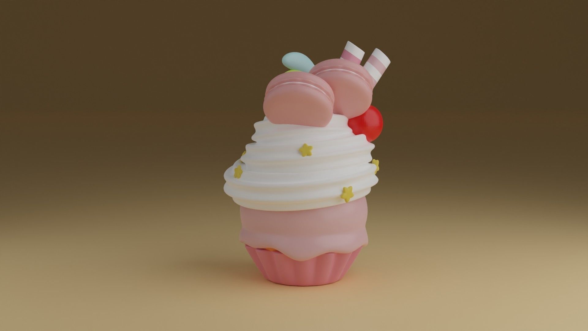 cup cake 3D print model_12