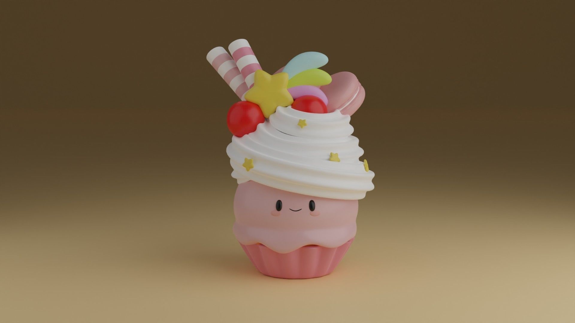 cup cake 3D print model_7