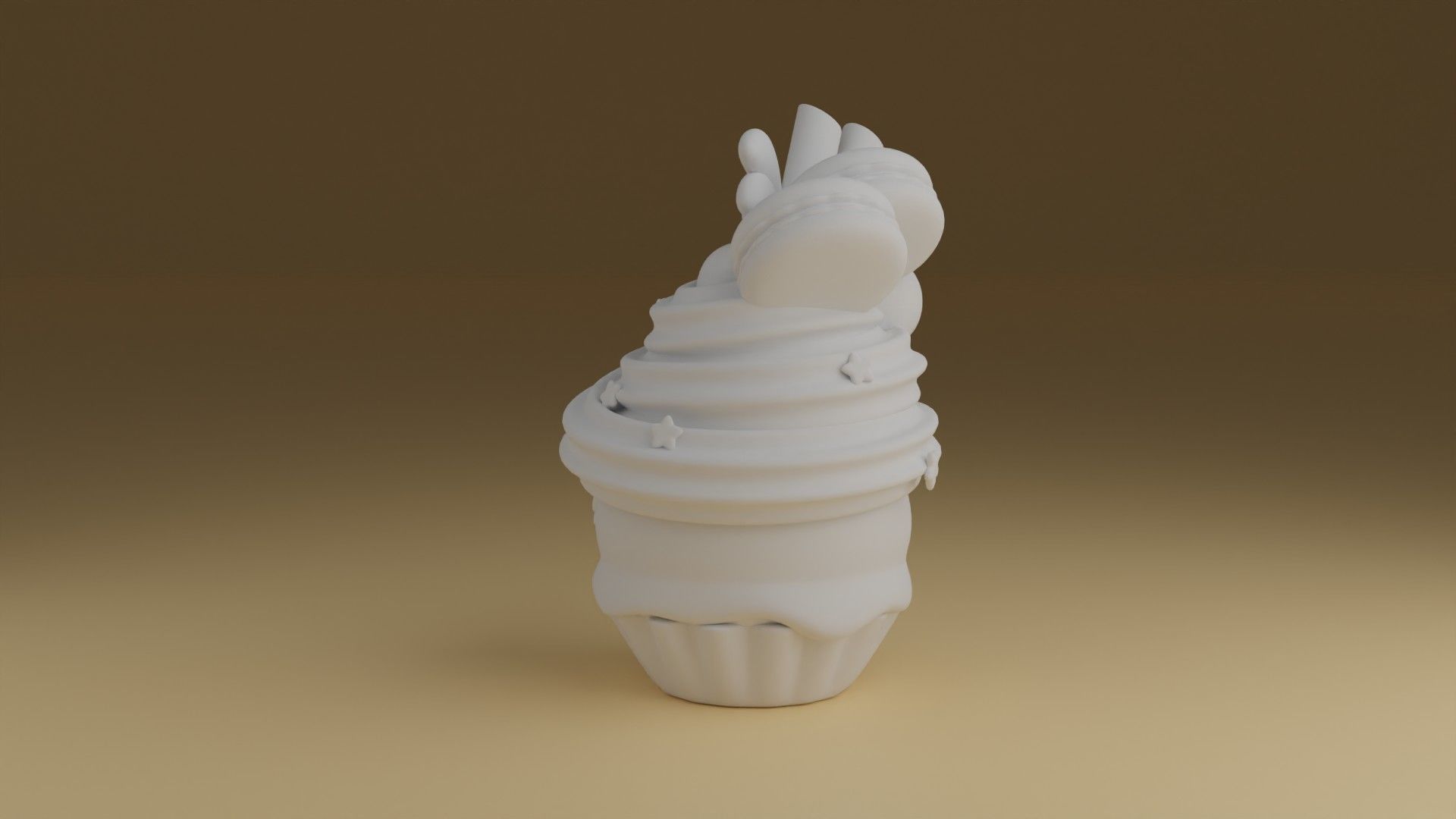 cup cake 3D print model_5