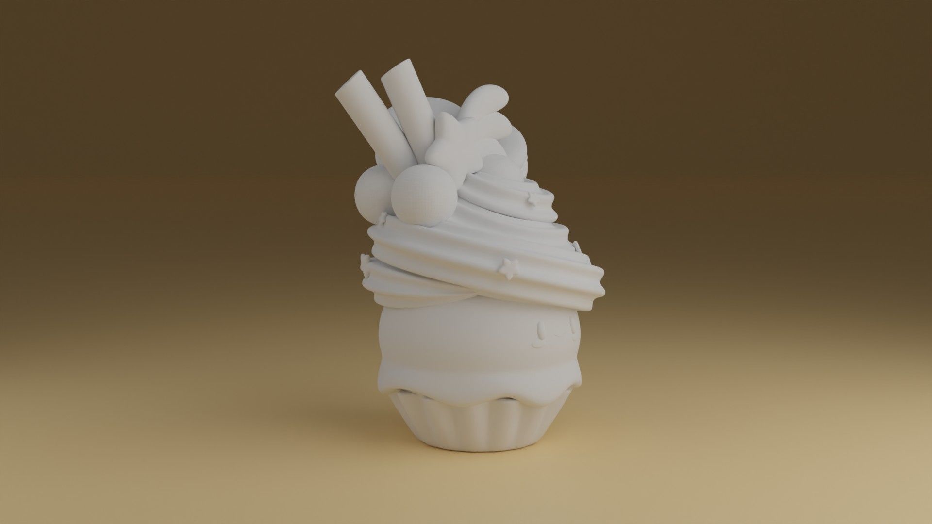 cup cake 3D print model_2