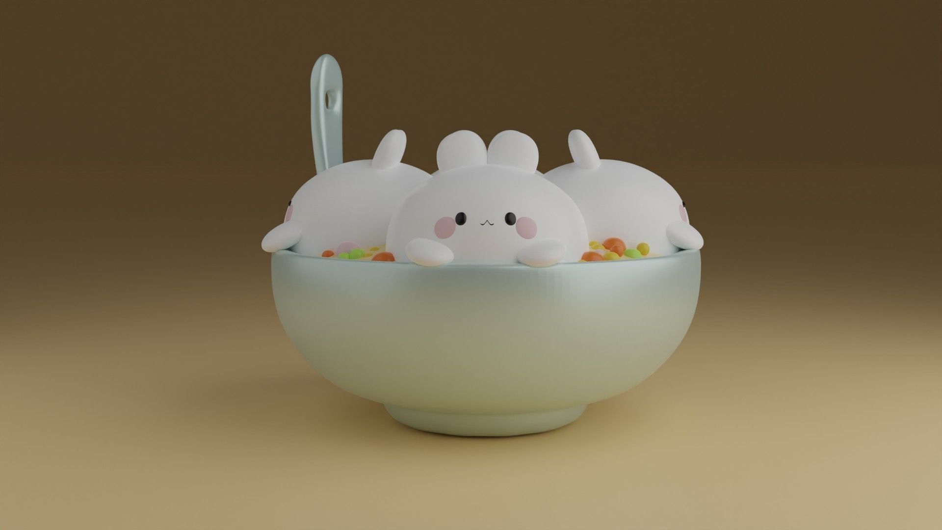 bunny food 3D print model_7
