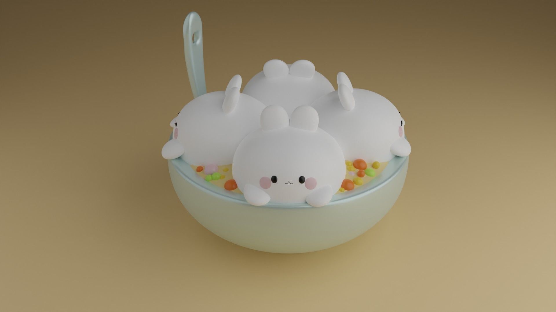 bunny food 3D print model_15