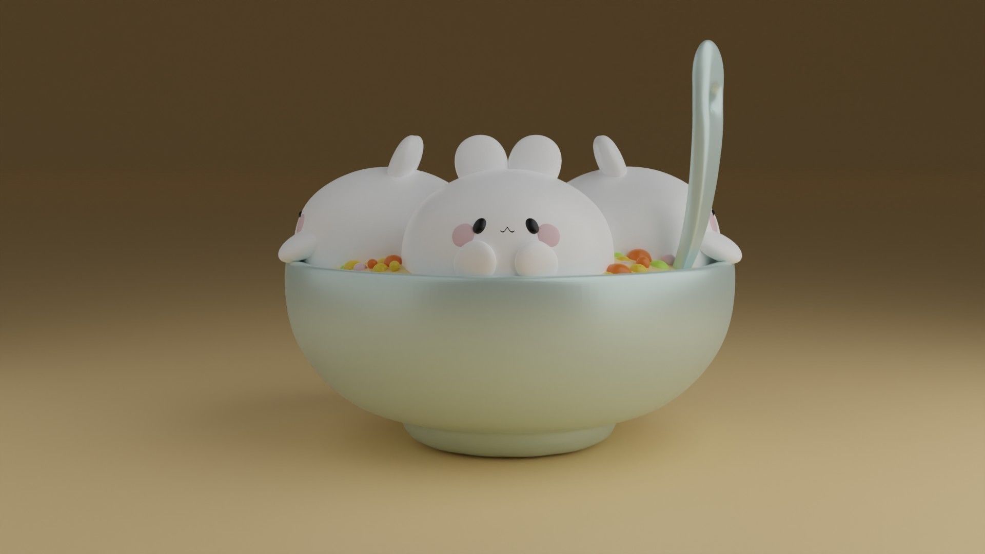 bunny food 3D print model_11