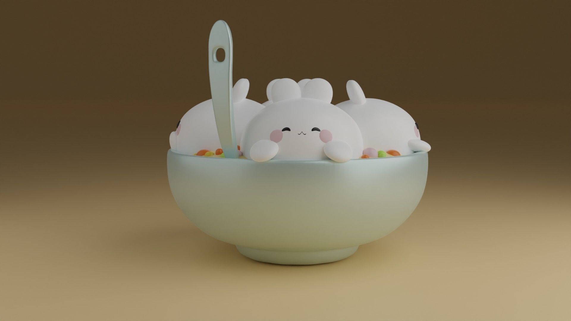 bunny food 3D print model_9