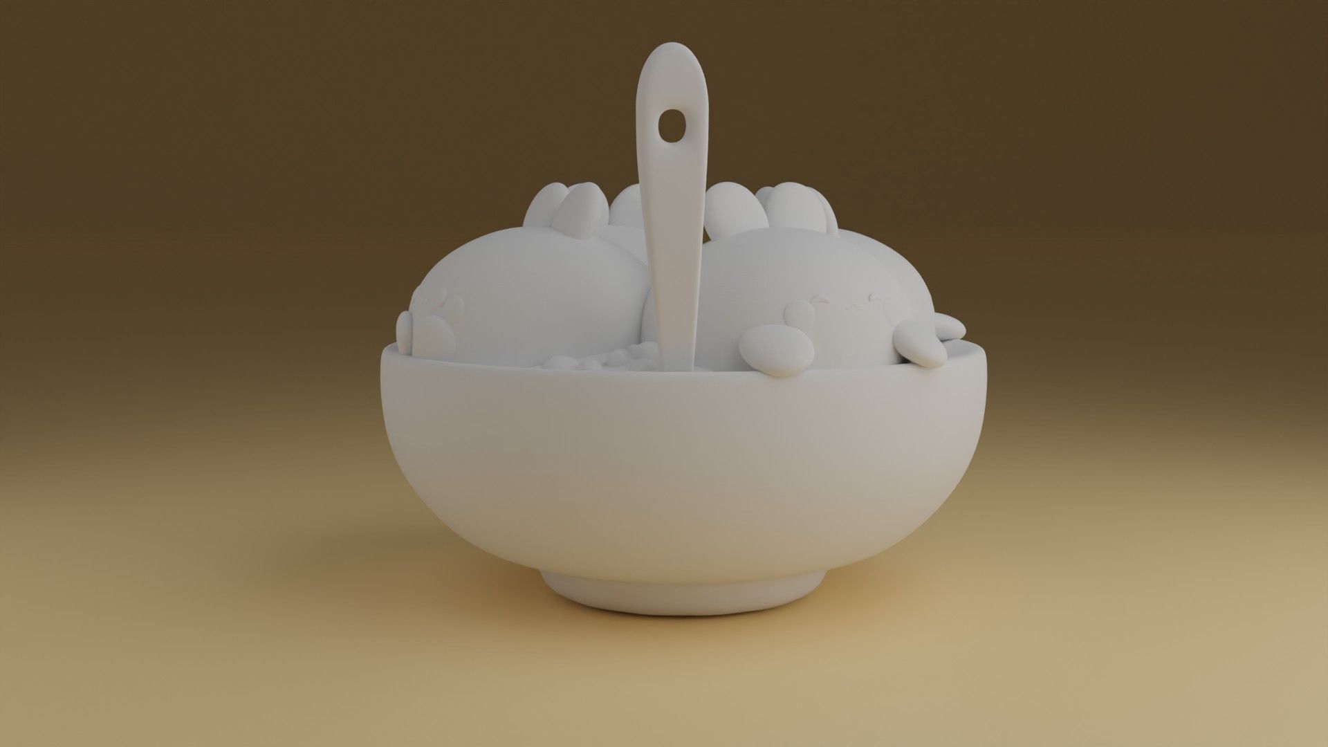 bunny food 3D print model_3