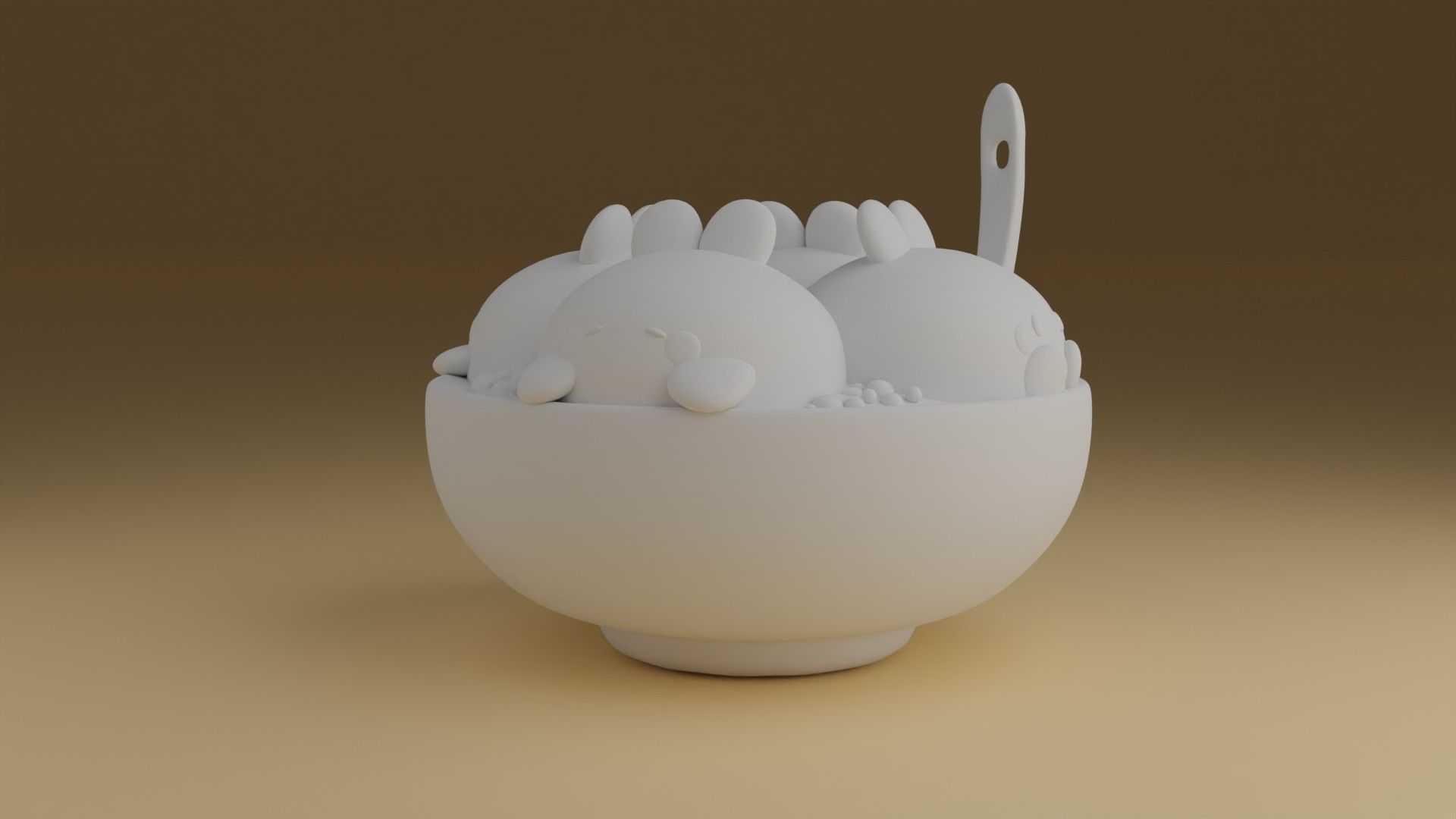 bunny food 3D print model_5