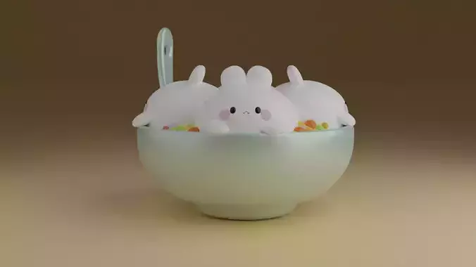 bunny food 3D print model