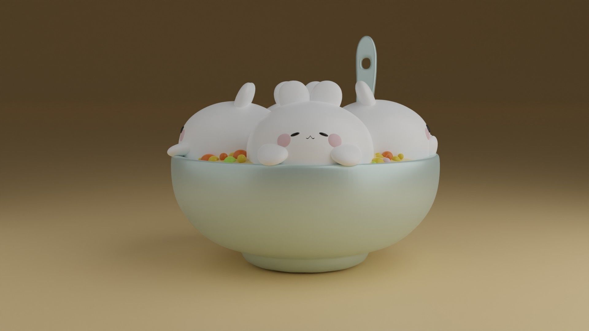 bunny food 3D print model_13