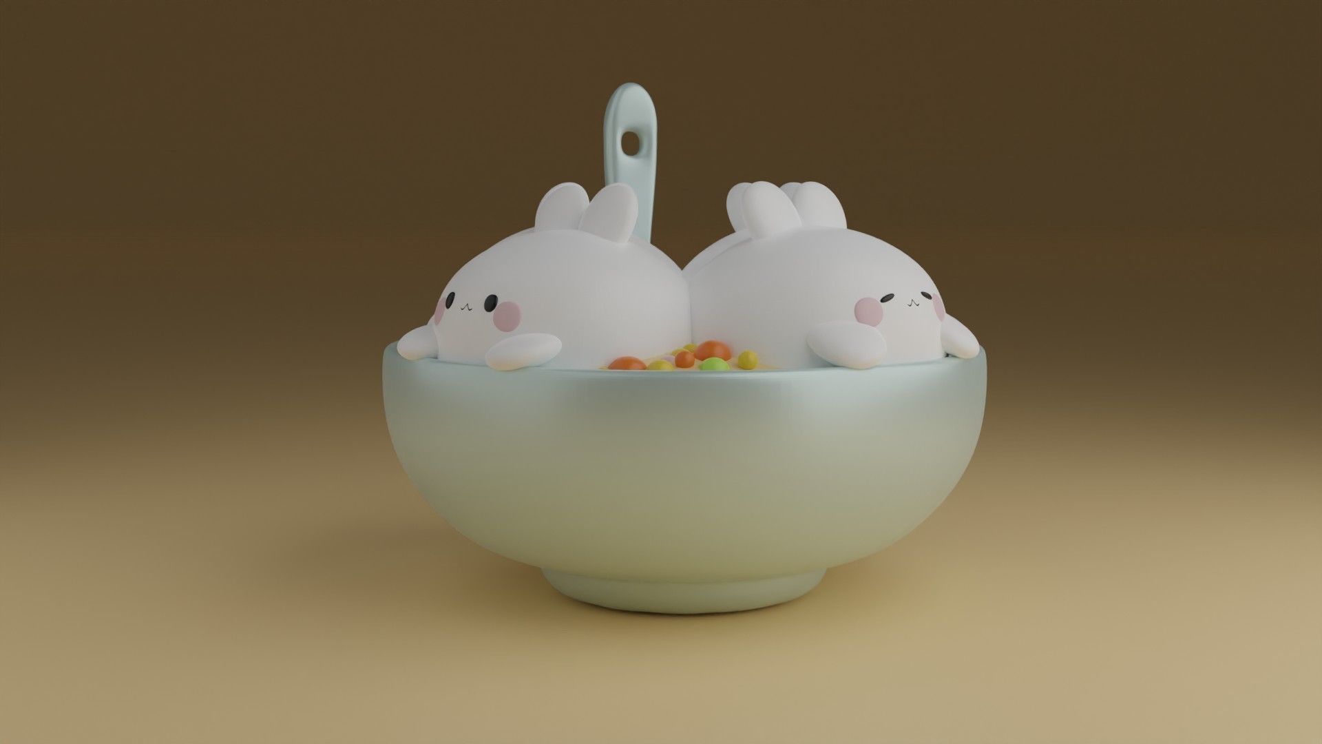 bunny food 3D print model_14