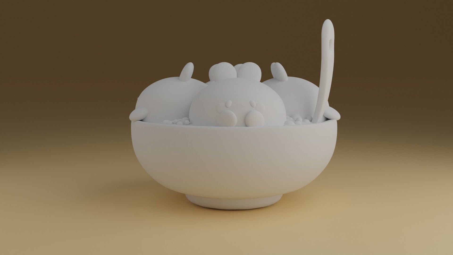 bunny food 3D print model_4