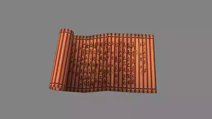 Ancient Chinese bamboo scrolls - 1 Low-poly 3D model