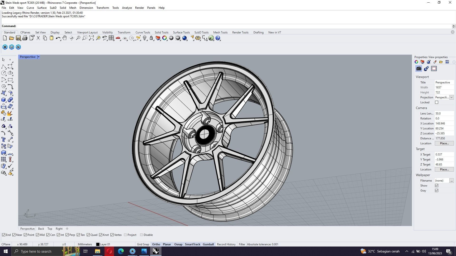 Weds Sport TC005 3D model_12