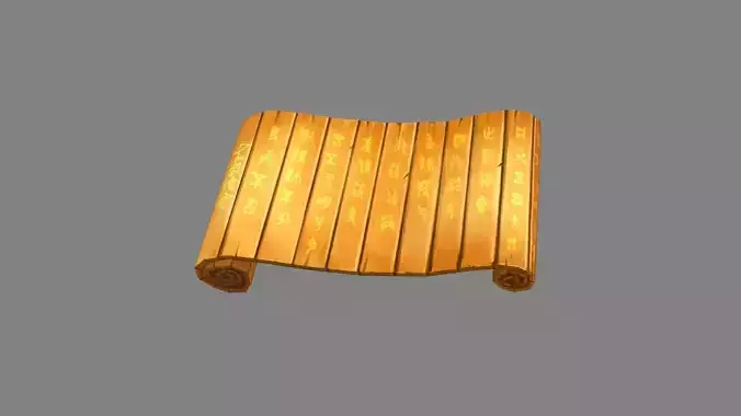 Ancient Chinese bamboo scrolls - 2 Low-poly 3D model