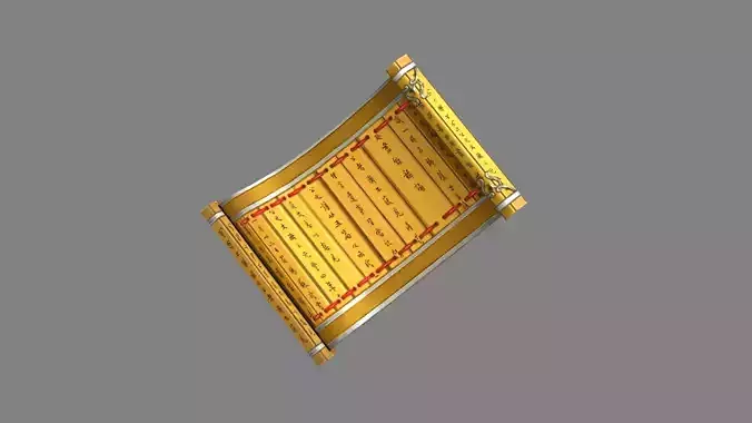 Ancient Chinese bamboo scrolls - 3 Low-poly 3D model