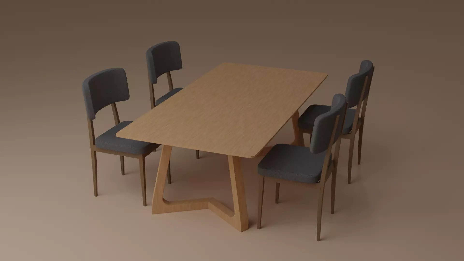3D model Table and Chairs Set VR / AR / low-poly | CGTrader
