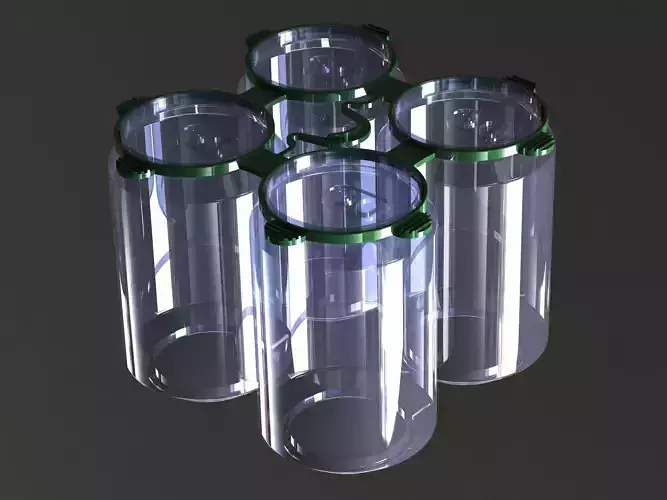 PP Plastic Can Carrier 4-pack 3D model
