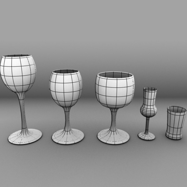 Glassware Collection 20 Pieces 3D model_10