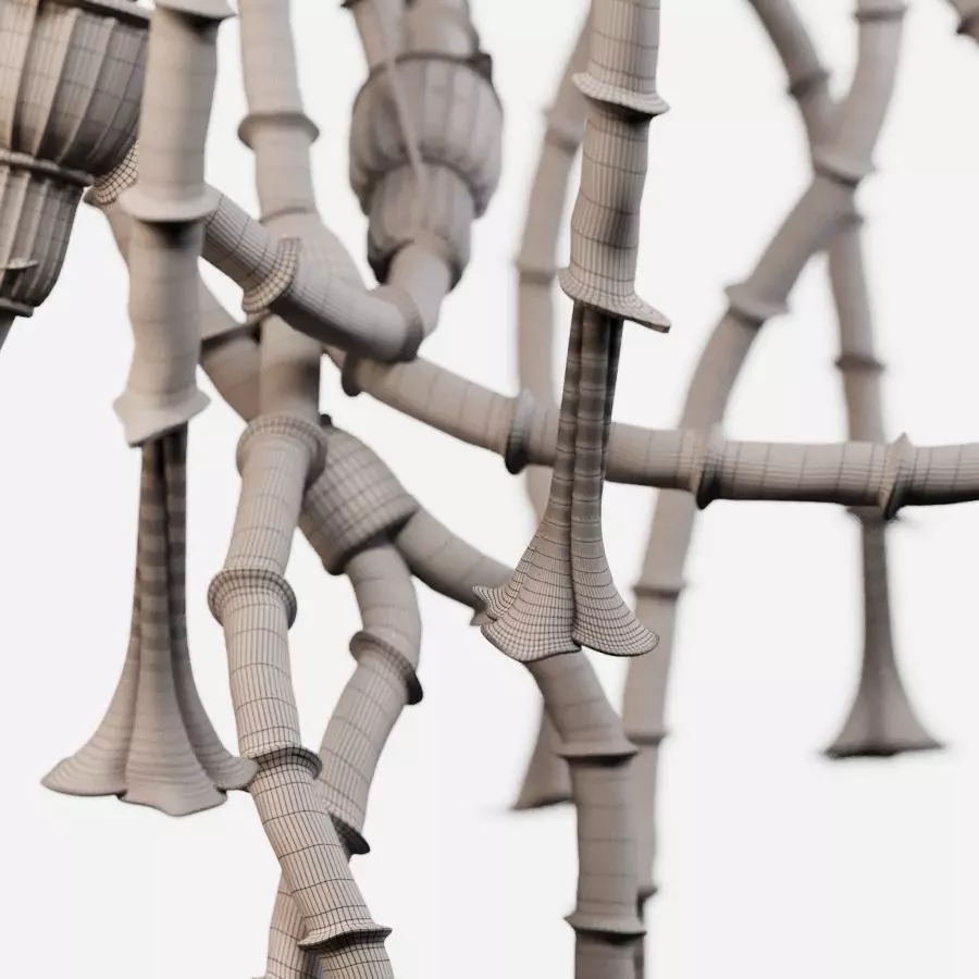 Ceiling lamp Brugmansia Amaranto Floating 3D model_6