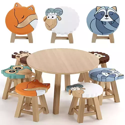 wooden animal stool