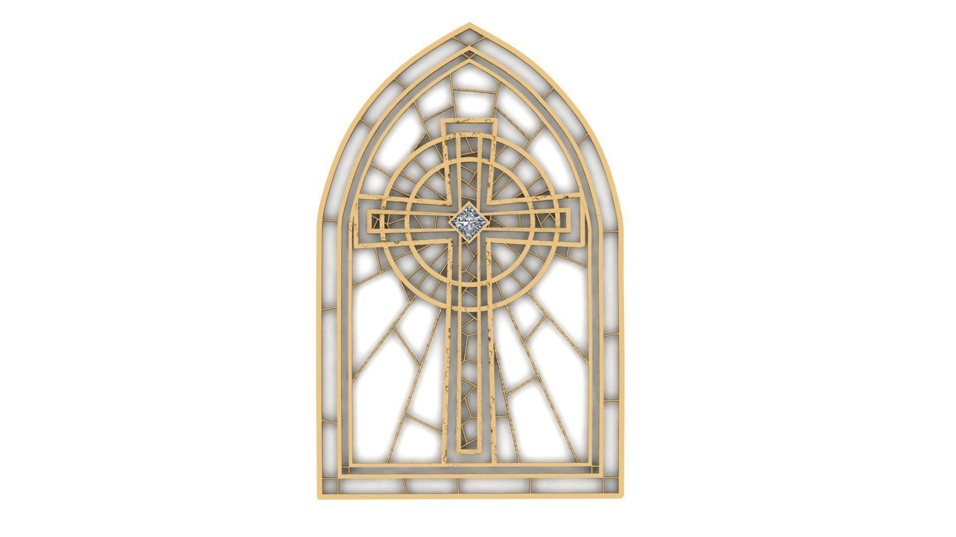 Church Window Pendant 3D print model_1