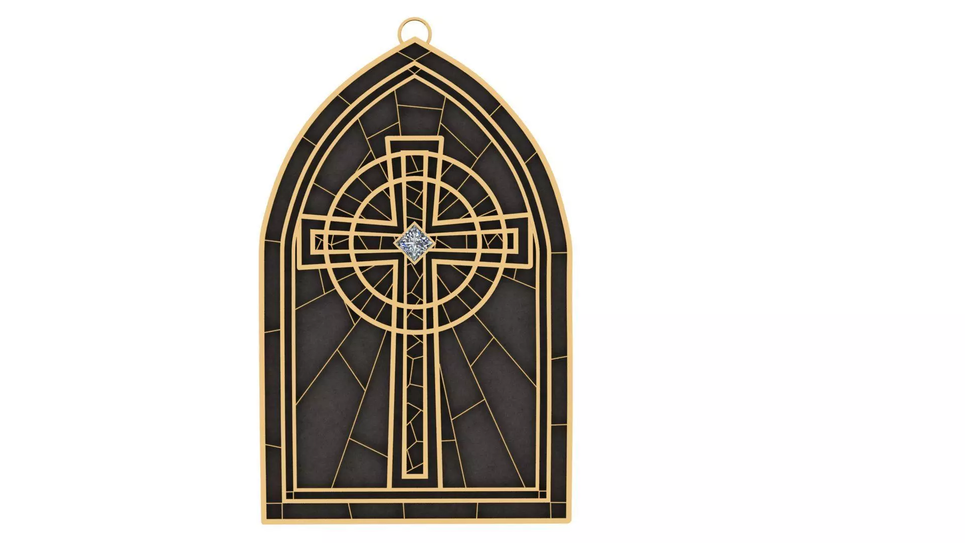 Church Window Pendant 3D print model_0