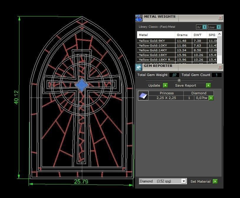 Church Window Pendant 3D print model_5